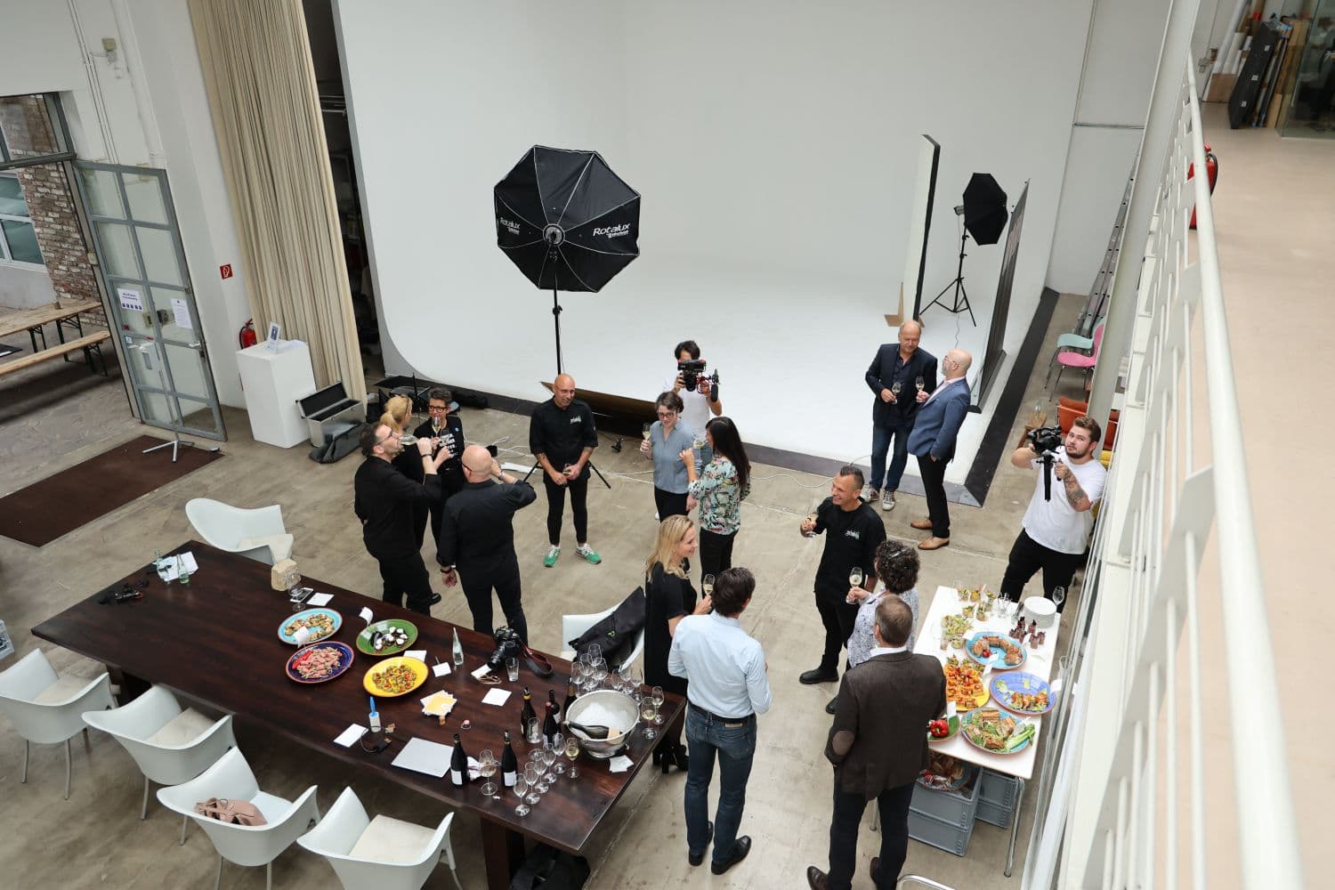 Fotoshooting Blick von oben auf das Geschehen